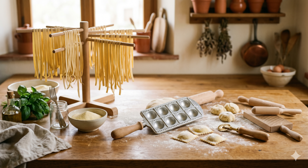 Accesorios y utensilios para elaborar pasta fresca