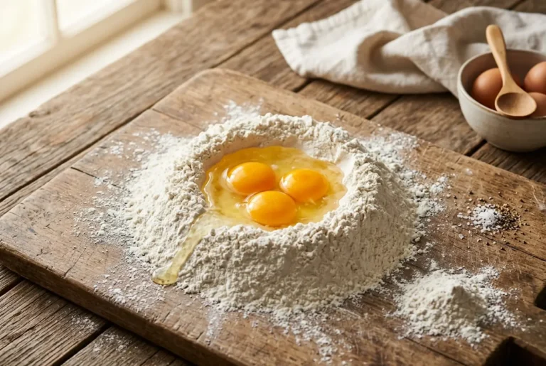 Masa de pasta fresca reci&eacute;n amasada, lista para laminar