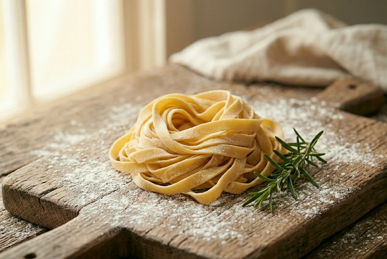 Masa pasta fresca paso 7: tagliatelle frescos recién cortados